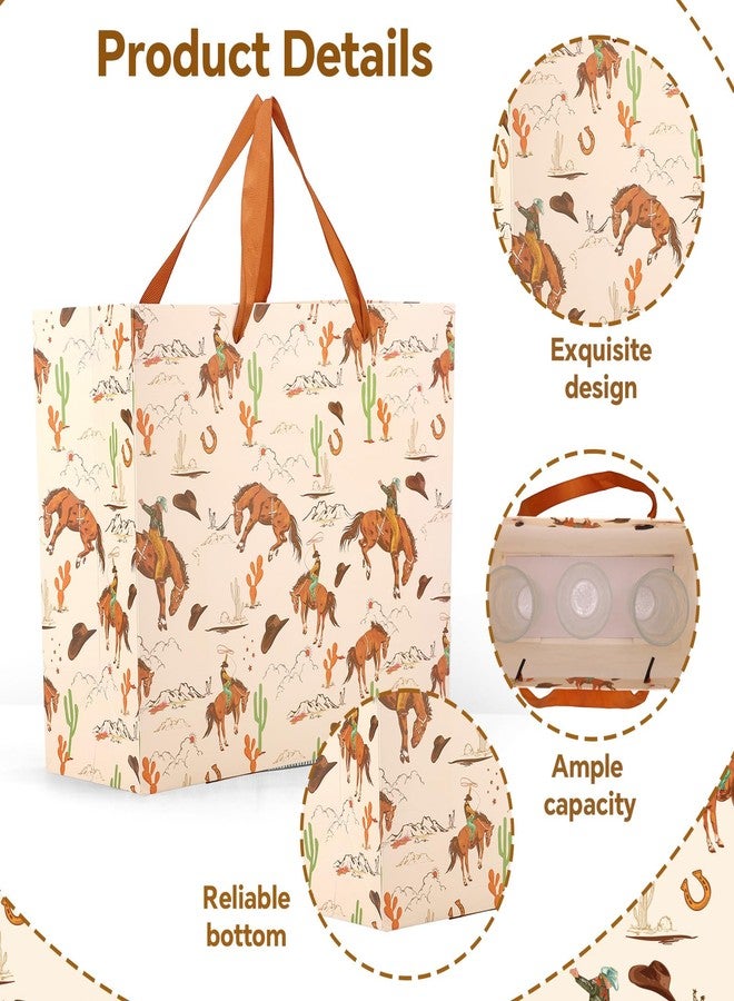 Fukaisu Cowboy Gift Bag, Western Theme Cowboy Gift Bag with Tissue Papers Envelop and Card Suitable for Men Boys Birthday Decoration & Wild West Party Favor Supplies - Image 3